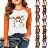 Kids' Halloween Printed Long Sleeve Neck T-Shirt for Casual Wear