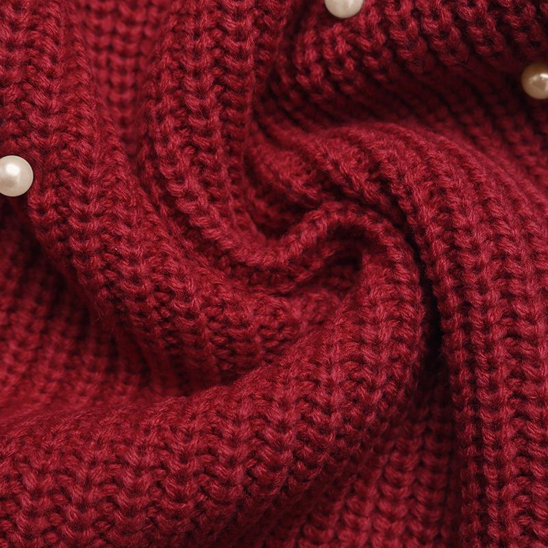 2026 Spring Valentine's Beaded V-neck Cardigan Sweater - Women's Fashion European & American Style