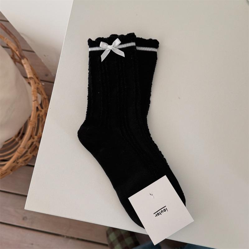

Милая Девочка Бант Бесшовные Носки Весна и Лето Нежные Гольфы в Балетном Стиле Носки-Пузырьки с Махрой 1 pair чёрный