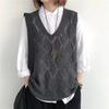 New, Retro, V-neck, Crochet, Knitted Sweater, Sleeveless Vest, Top, Loose, Hollowed Out, Pullover Vest