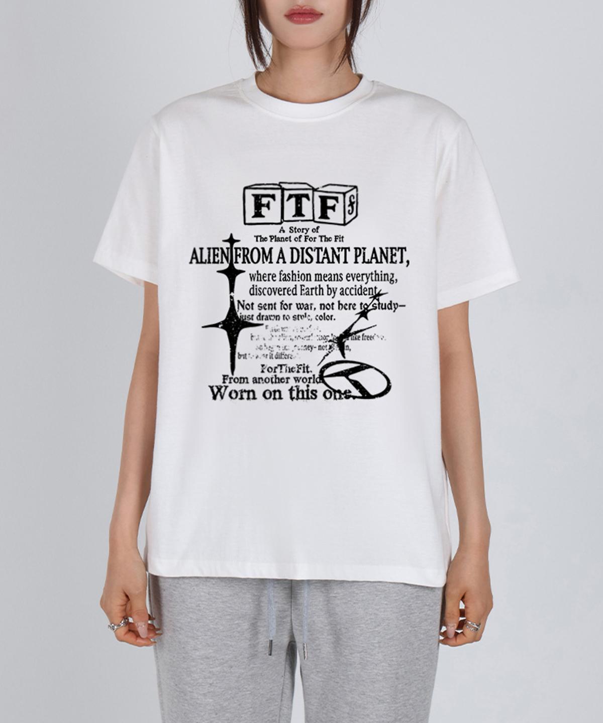Poder Fit [Special Feature] Printed Crop Short Sleeve T-Shirt W Tag Doodle _White White/Free (Ft59)