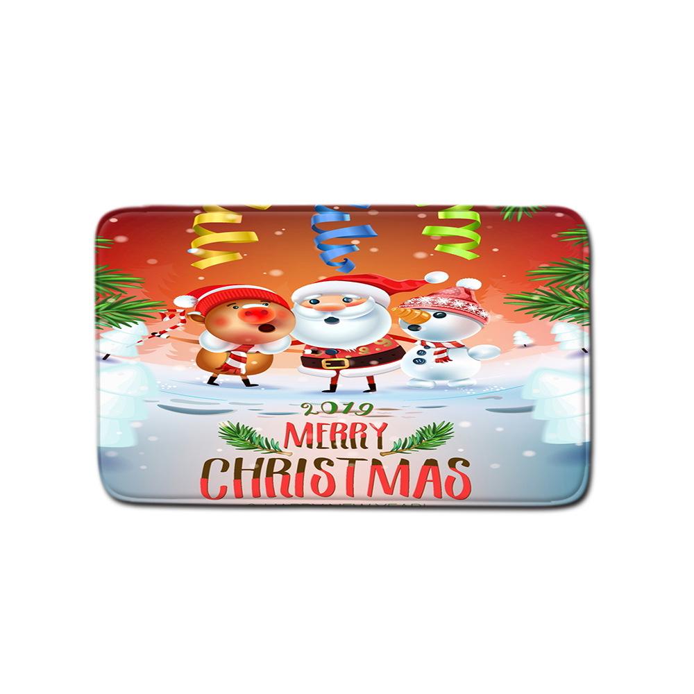 

Christmas Bathroom Non-Slip Doormat Bathroom Waterproof Shower Curtain Toilet Floor Mat Four-Piece Shower Room Absorbent Carpet 45 * 75 floor mat