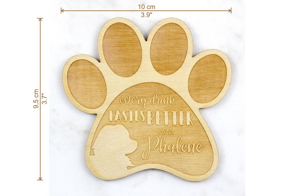 Papillon, Continental Toy Spaniel, Butterfly dog II – Mug coaster, engraved coaster with dog | Art-Dog