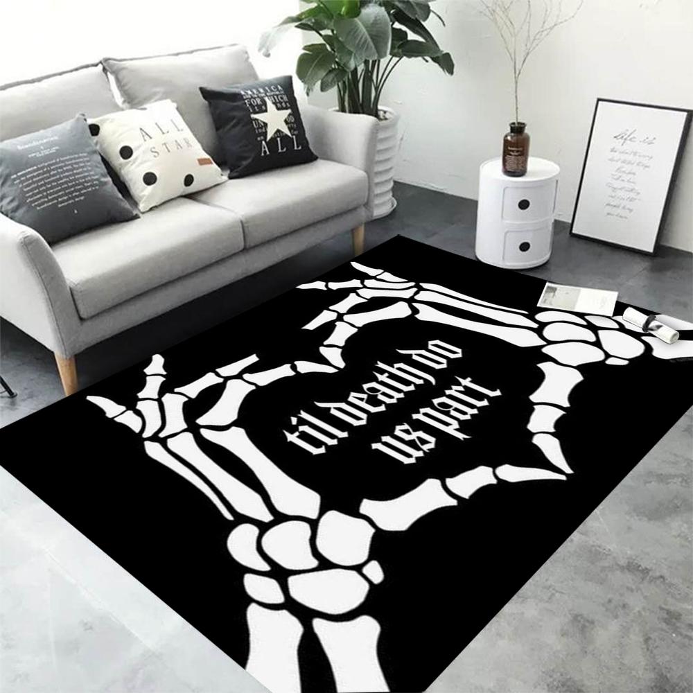 TBand Black S-Sabbath Pattern Carpets Living Room Bedroom Bedside Floor Mat Area Rug Cloakroom Club Home Decoration Bedroom