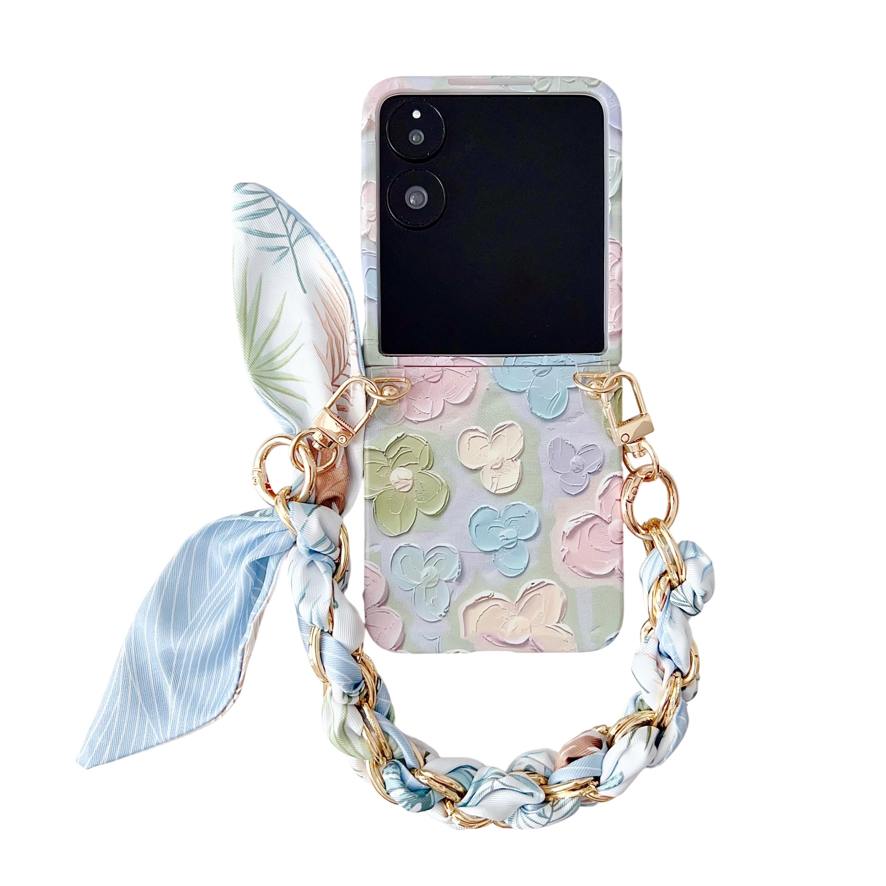 

Case For Xiaomi Mix Flip Fresh flowers Painted Embossed feel Wrist Strap Shockproof Hard PC Cover Capa Shell Xiaomi Mix Flip