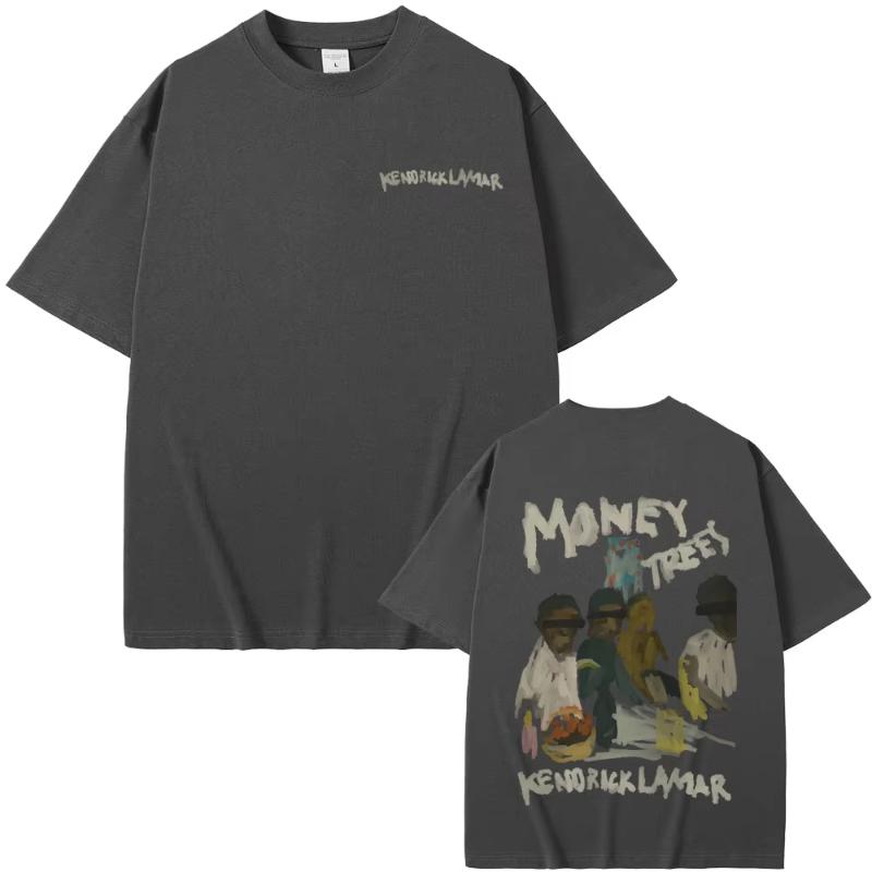 New Hot Sale Rapper Kendrick Lamar Good Kid Money Trees Tshirts Unisex Hip Hop Vintage Oversized Tshirt Unisex Pure Cotton T Shirts