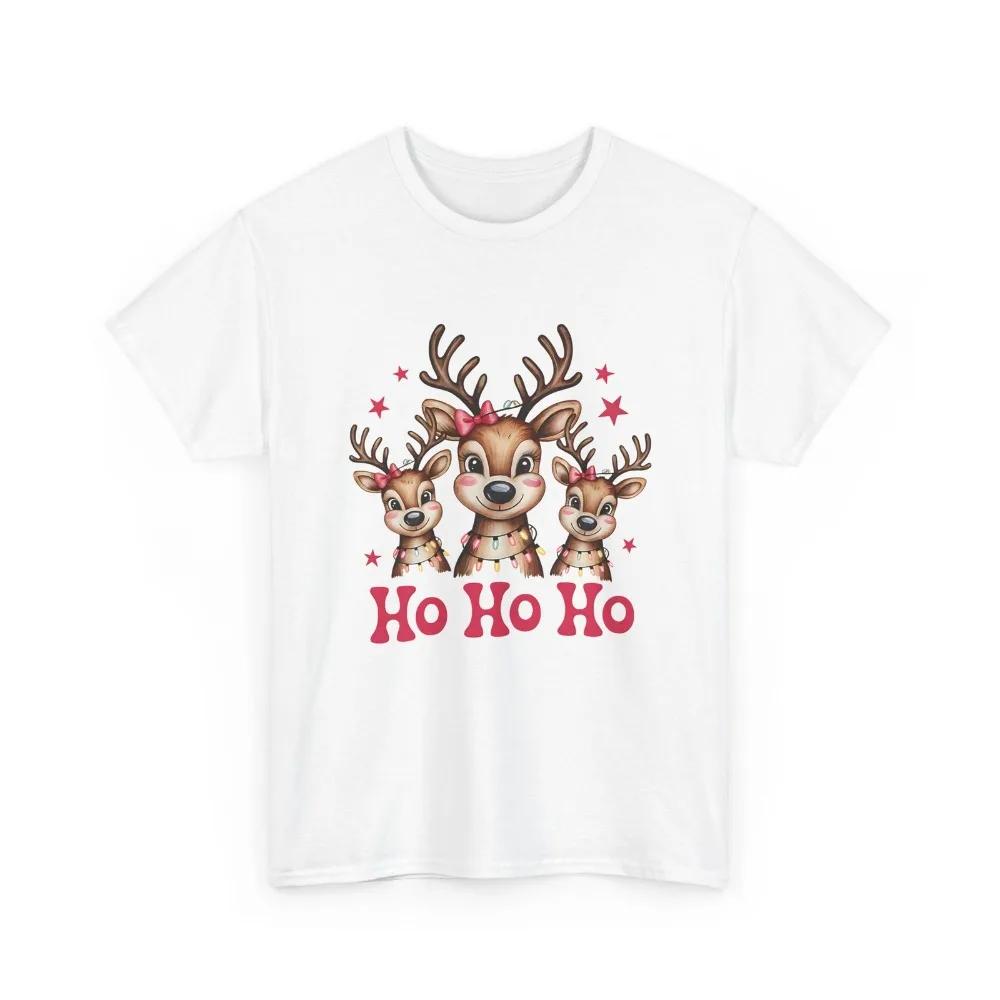 

HOHOHO Cute Reindeer Christmas Cartoon Printed Apparel Christmas Women Tshirt Casual Daily Life Xmas Tshirt Clothing S