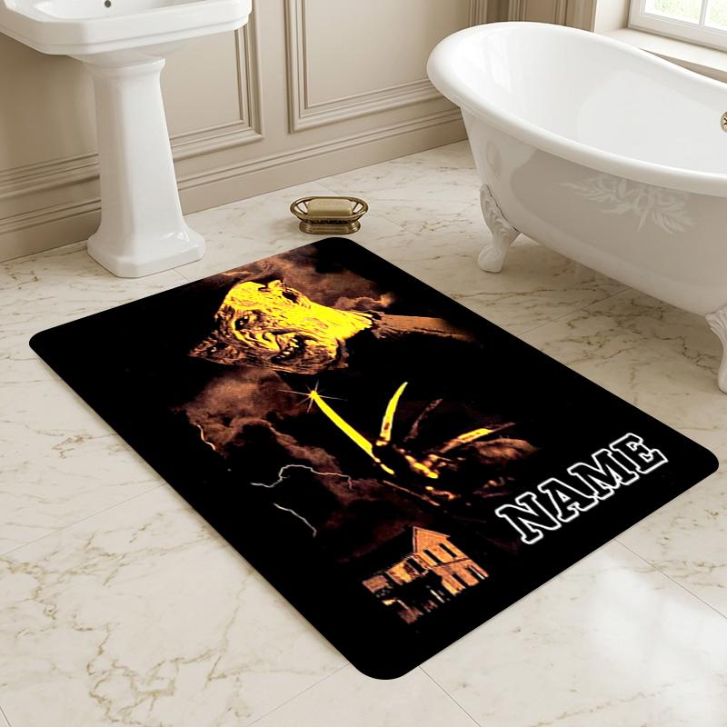 Custom Name Nightmare Icon Living Room Non-Slip Area Rug Soft Carpet for Bedroom Kids Playroom Sofa Office Home Decor Doormat