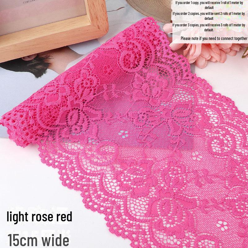 15cm Szeroka Miękka Elastyczna Koronka do Dekoracji Ubrań i Spódnic DIY w Kolorze Białym lub Czarnym