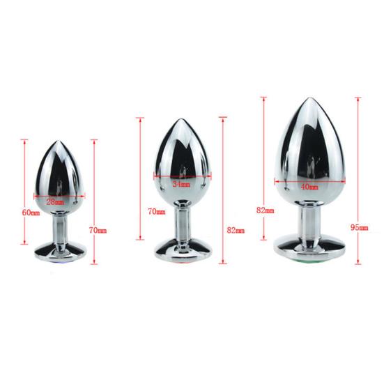 Faux Diamond Anal Plug Penis Dildo Vagina Massage Couple Masturbation Sex Toy