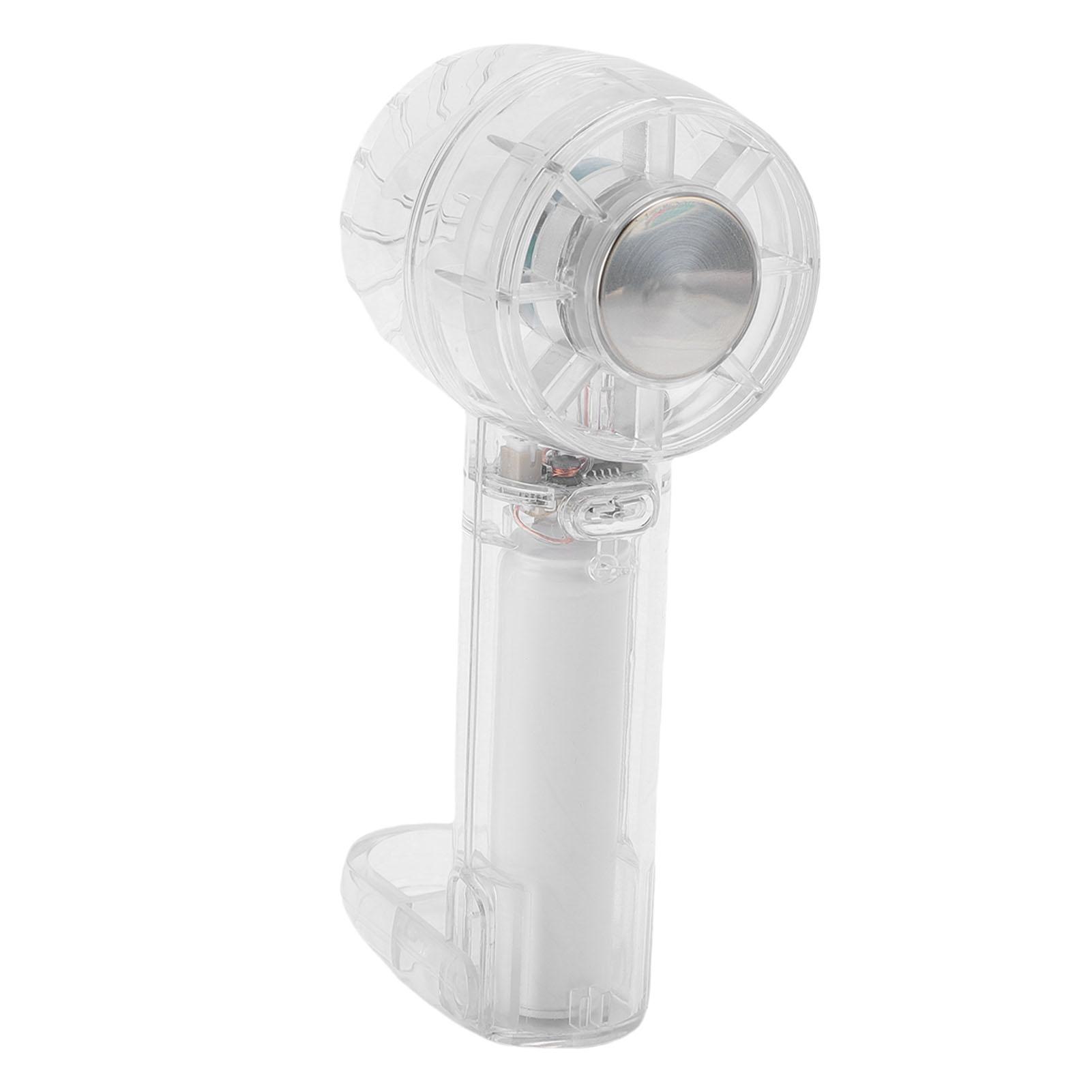 Portable Handheld Fan 3 Gears Transparent Body USB Rechargeable Desktop Handheld Fan for Outdoor