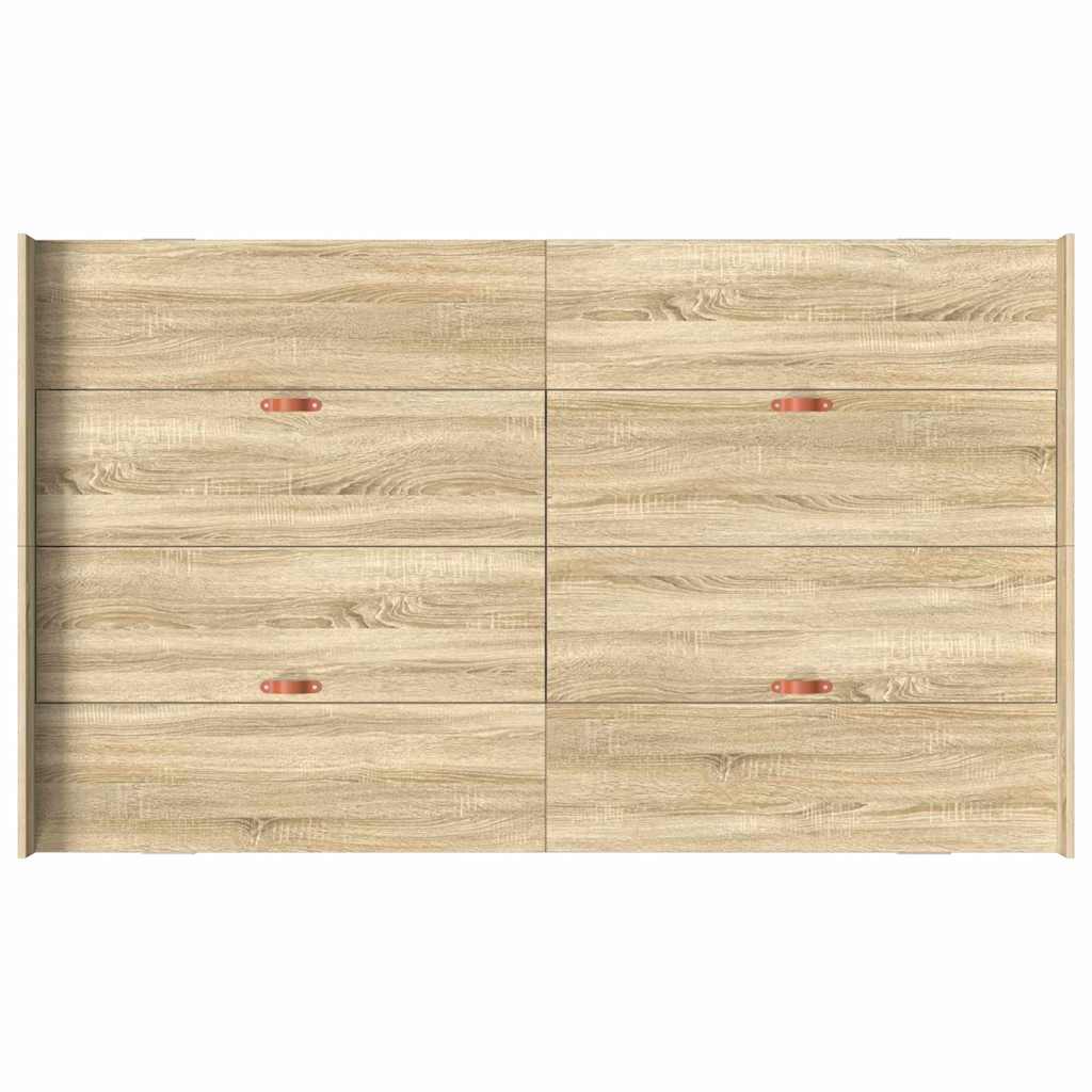 Storage Bed Frame with Headboard Sonoma Oak 120 x 190 cm