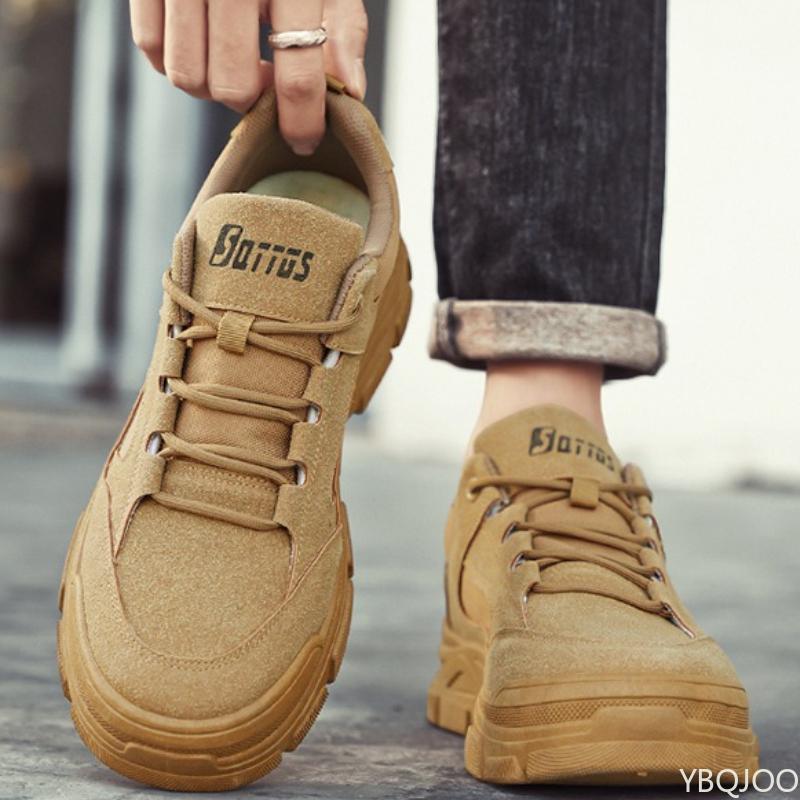 Fashion Men's spring new breathable anti slip wear-resistant workwear shoes men's casual simple comfortable sports board shoes