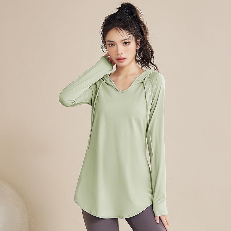 Top Sportivo da Donna a Manica Lunga Asciugatura Rapida - Dimagrante, Copri-Fianchi, Abbigliamento Yoga per Autunno/Inverno, Disponibile in Taglie Forti