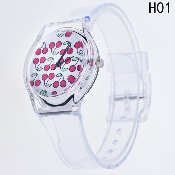 1 PC Jelly Silicone Watch Transparent Belt Skull Casual Women Dress Watch Girls Clock Wristwatches