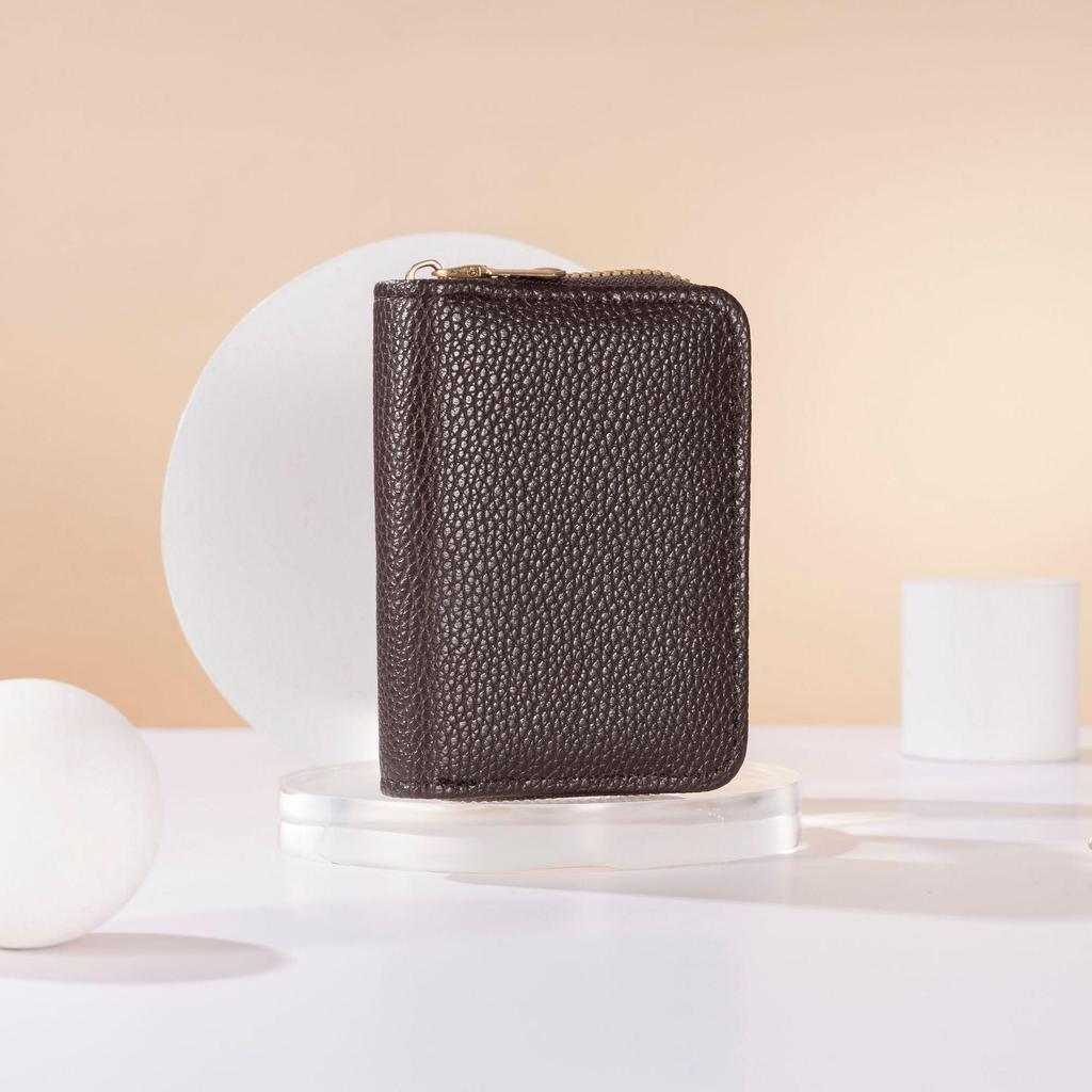 Women's & Men's Large Capacity Anti-Demagnetization Accordion Card Holder with Multi-Card Slots and ID Clip