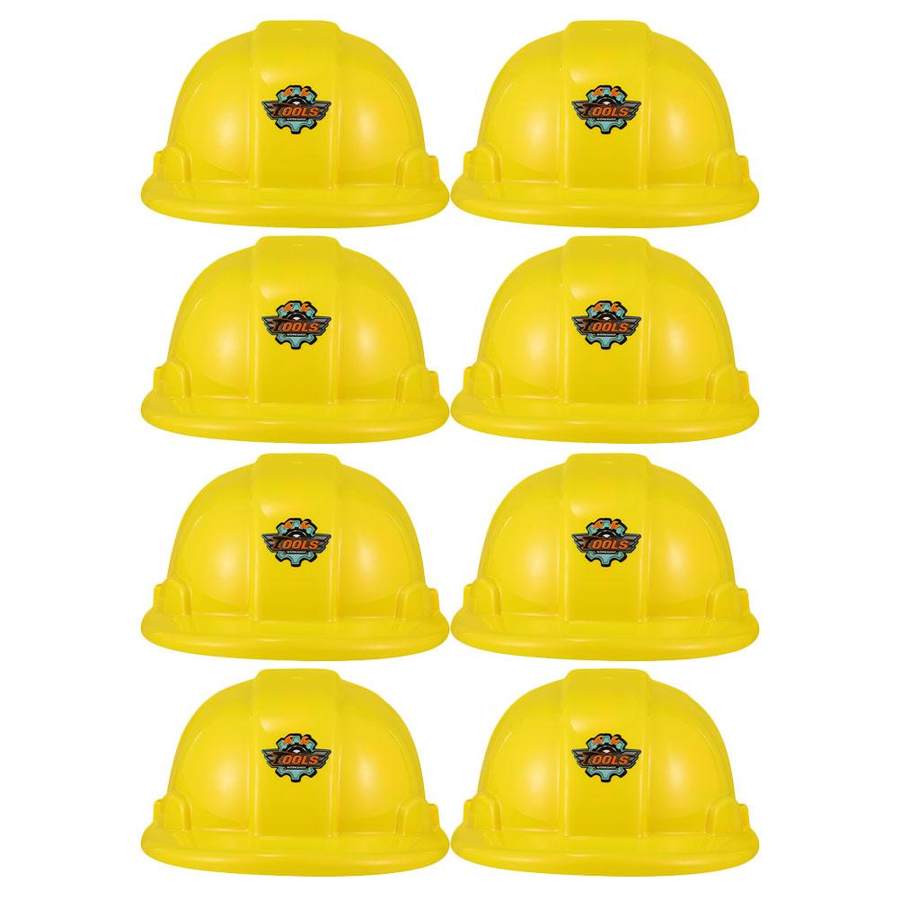 

8 Pcs Tool Hat Worker Caps Toy Kids Party Hats Clothing Construction Plastic for Toys 21.5X17.5CM жёлтый