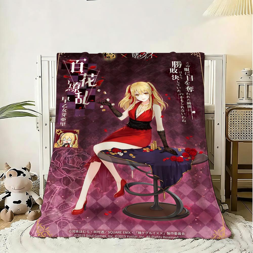 Comics Kakegurui Throw 240g Flannel Blanket Lightweight Soft Skin-friendly Summer Thin Throw Blanket
