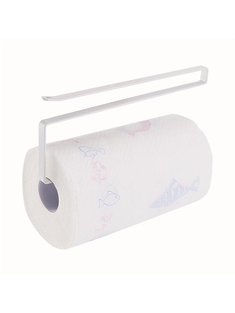 

1PC, hanging tissue holder, punch-free hanging rack, cabinet lazy roll paper holder, plastic wrap wiping cloth holder білий