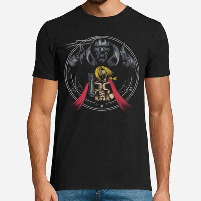 Elric Brothers T-Shirt New Short Sleeve Casual 100% Cotton O-Neck Mens T-shirt - Men s Summer Cotton Graphic Tee S разноцветный