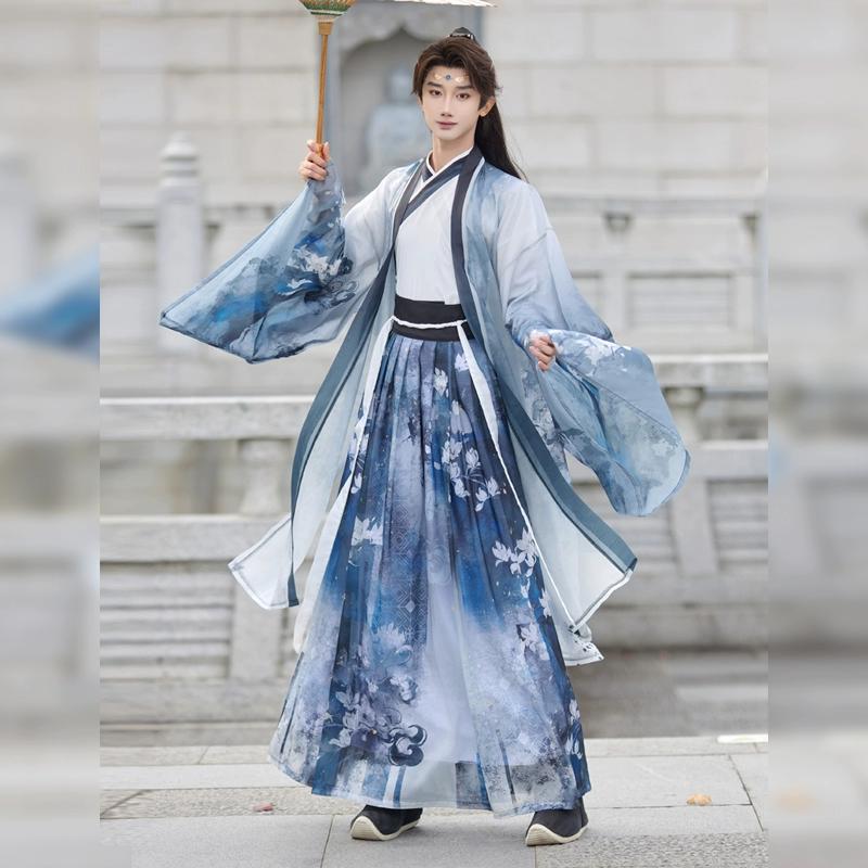 Chinese Wei And Jin Dynasty Style Hanfu, Performance Stage Suit For Male And Female Knights