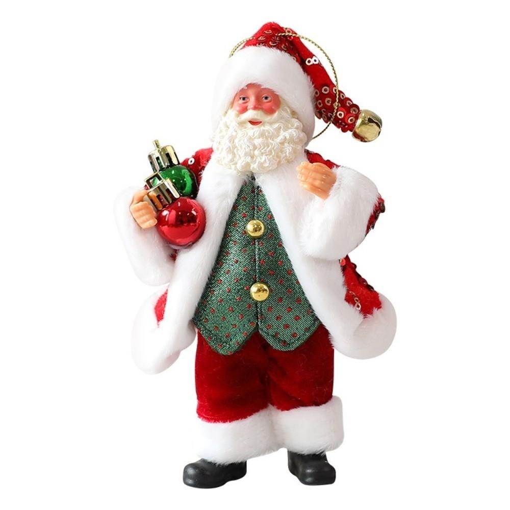 Home Decoration Santa Claus Decorations 18cm Sitting Santa Claus Xmas Tree Ornament Cute Christmas Supplies New Year's Supplies