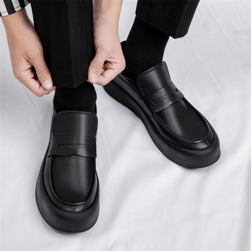 FashionEnglish Style Casual Shoes for Men's Conference Business Shoes Versatile Banquet Dress Shoes for Men's Genuine Leather Shoes