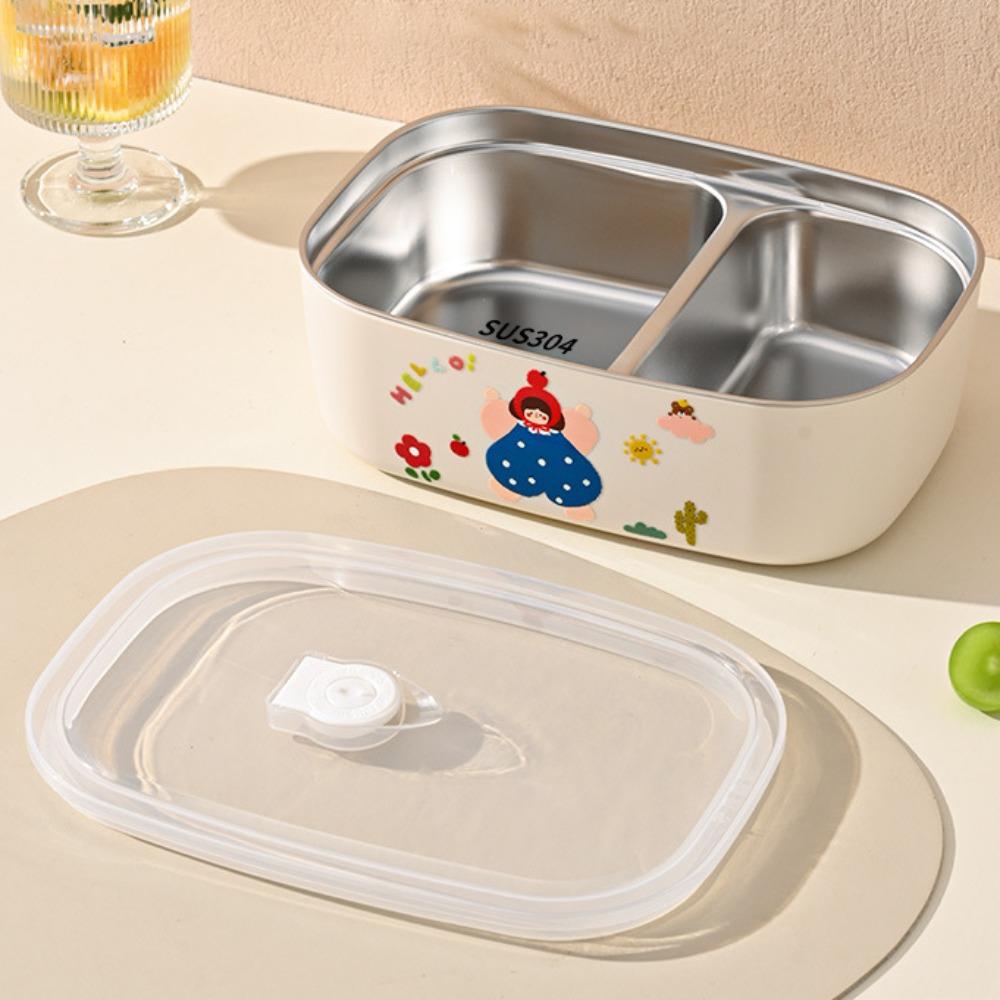 

Microwaveable 304 Stainless Steel Lunch Box Cartoon Pattern Fresh Keeping Box Picnic Style F