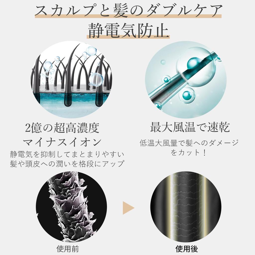 ANLAN Hair Dryer 1200W Negative Ion Black