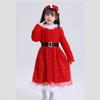 Santa Suit Christmas Santa Clauses Costume for Kids Girls Santa Costume Outfits Bow Headband + Glitter Tutu Dress