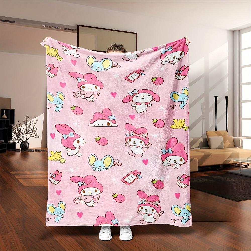 

1pc Cute My Melody Flannel Blanket | Durable Flannel Material | Stylish Bedroom/Living Room Throw | Ideal Sanrio Fan Gift 75cmx90cm