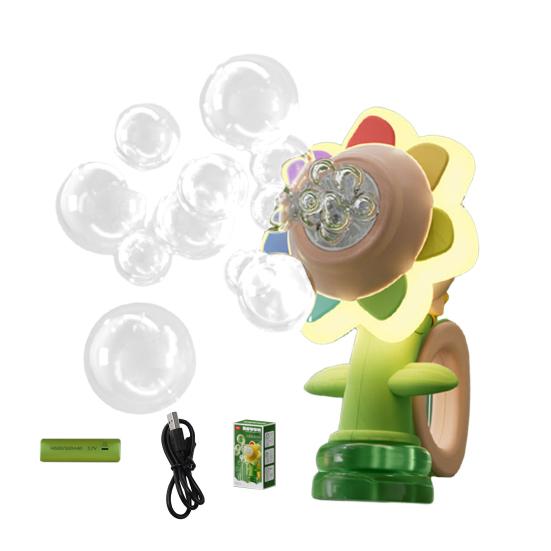 Sunflower Bubble Machine for Car Automatic Bubble Blower with Remote Control Fun Swing Dance Bubble Maker with Colorful Lighting for Parties Events
