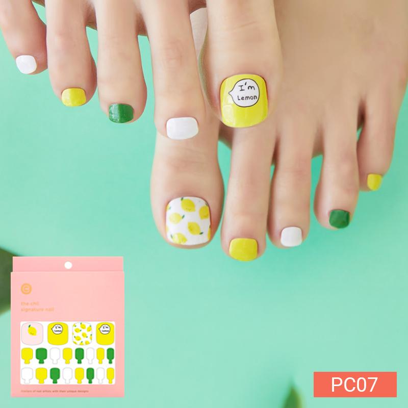 Party & Bold Pedicure Nail Stickers - 37 Self-Adhesive Tips, Vibrant Neon & Graphic Prints, Quick 5-Min Pedicure