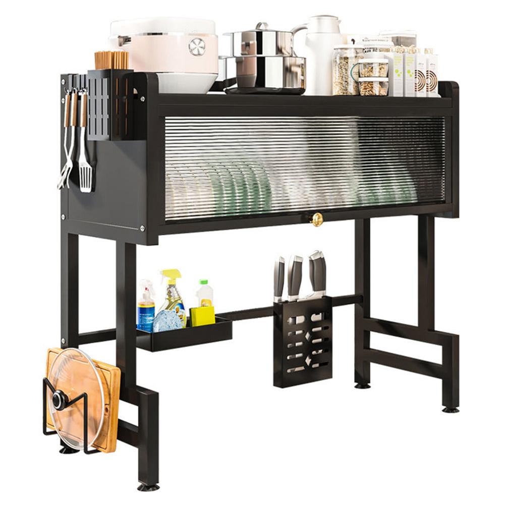 Kitchen Drain Shelf 3-Tier Multi-Functional Kitchen Storage Rack Kitchen Sink Organizer Large Over The Sink Dish Rack with Cover