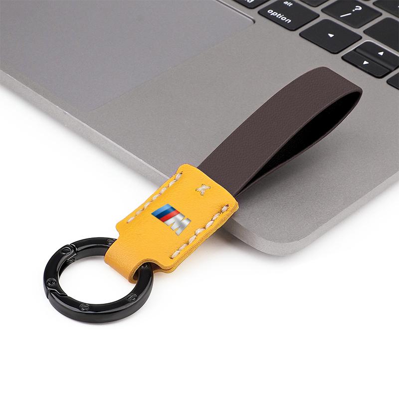 M logo Car Nappa Leather Key Chains Long-style Auto Keyrings For BMW X1 X2 X3 X5 X4 X6 X7 iX3 F20 F10 F07 E70 E46 E90 E92 E60 E3 fxdf89