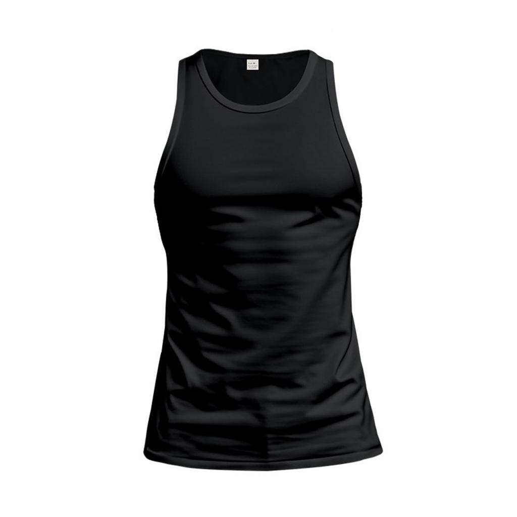 Men's Summer Vest Tight Open Line Round Neck Sleeveless Top Sweat Fitness Training Quick-drying Vest Sports Top