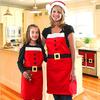 Red Merry Christmas Apron Christmas Apron and Hat Set for Women Girls Cake Kitchen Cook Apron for Mother's New Year Gift Unisex