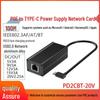 POE+ Network Card: 48V To 5V/9V/12V/15V/20V Adaptive Fast Charging, BT Protocol, PD2, 100Mbps Power & Network Supply.