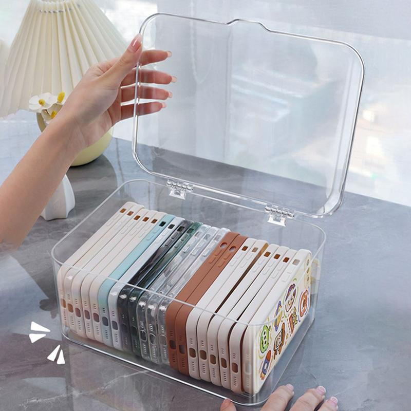 Transparent Acrylic Cosmetics Storage Box Waterproof Dustproof With Lid Jewelry Make Up Organizer For Home Desktop Storage Box