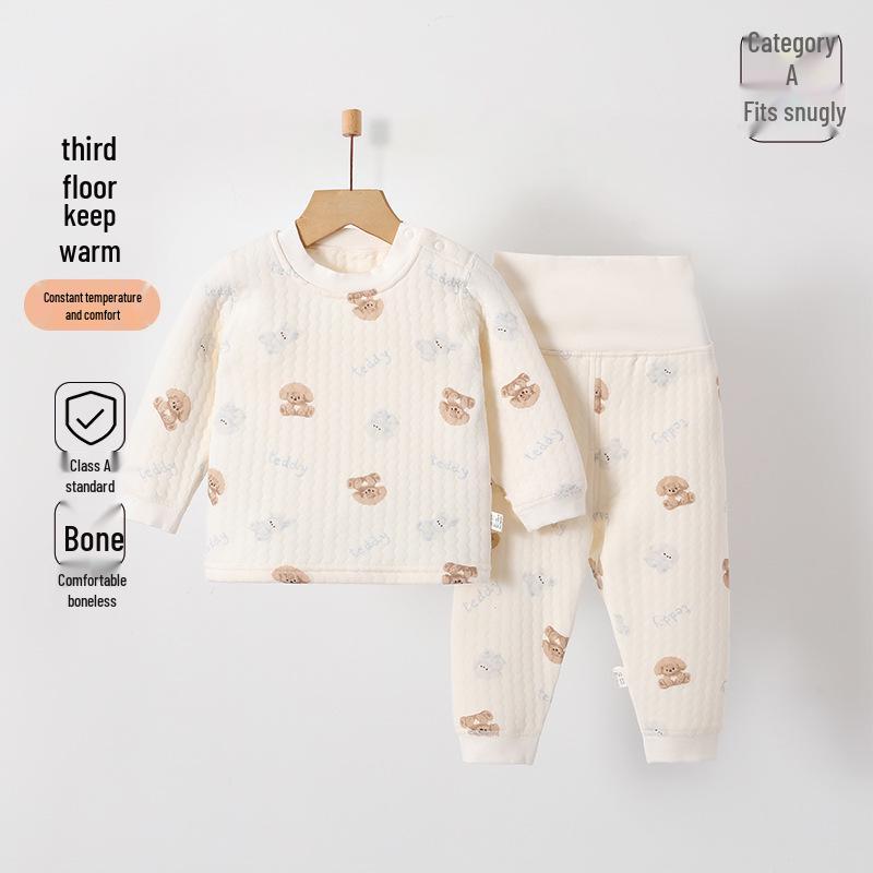 Jingqi Pure Cotton Baby Warm Underwear Set for Boys & Girls - Autumn & Winter Collection
