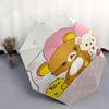 Rilakkuma,Bear Friends Automatic Folding Umbrella Simple 8 Rib Design, Bright Cartoon Pattern, Durable Iron Frame, Suitable For Travel, Outd