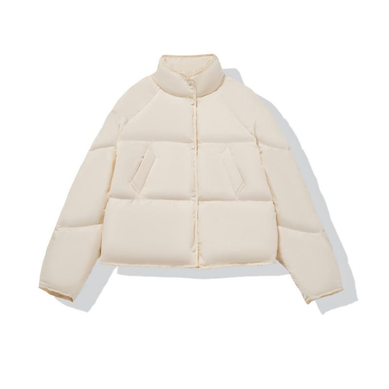 

Short down jacket women s autumn and winter clothing small thickened stand-up collar white duck down student bread jacket tide average size