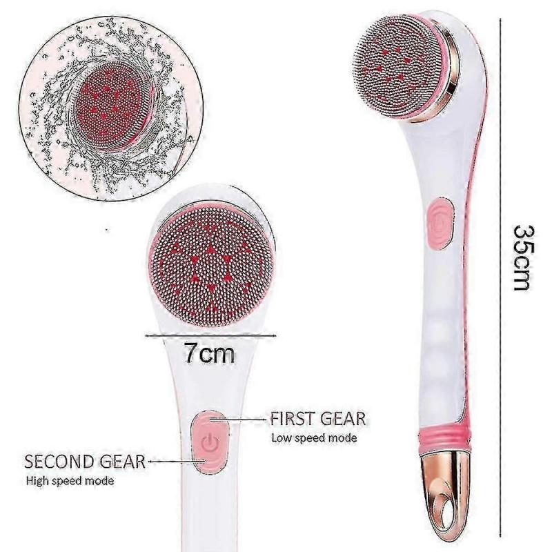 Back Scrubber Shower Exfoliator Electric Back Silicone Dry Brush Body Brush Rechargeable Power Supply Men Women Skin Care Exfoliating Bath Brush