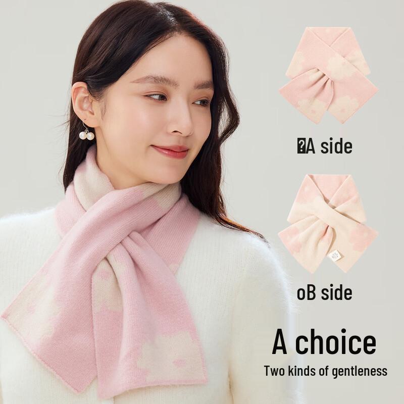 Siggi Women's 100% Wool Double-Sided Jacquard Knitted Scarf