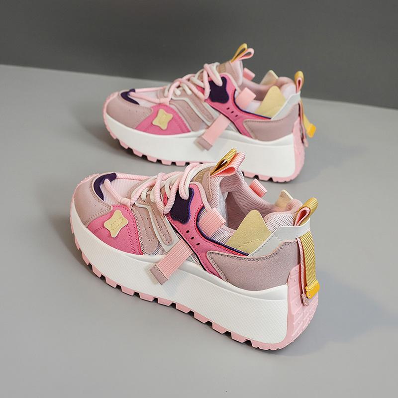 Women Sneakers Thick Bottom Height Increasing Sneakers Women Outdoor Breathable Casual Shoes Woman Summer Running Sports Shoes