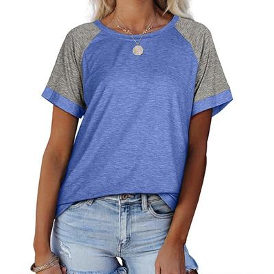 Women's Summer Casual Round Neck Solid Short Sleeve Loose T-shirt Ladies Top