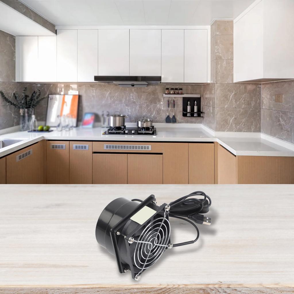 Compact Exhaust Fan Kitchen Ventilation Convenient Switch Styles Adjustable Speed Kitchen Fan 8*8*6.5cm Indoor Air Cleaning