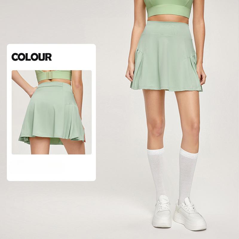 Cool Sports Short Skirt, Anti-exposure Fake Two Badminton Pocket Tennis Skirts, and Slimming Yoga Skirt Worn Outside