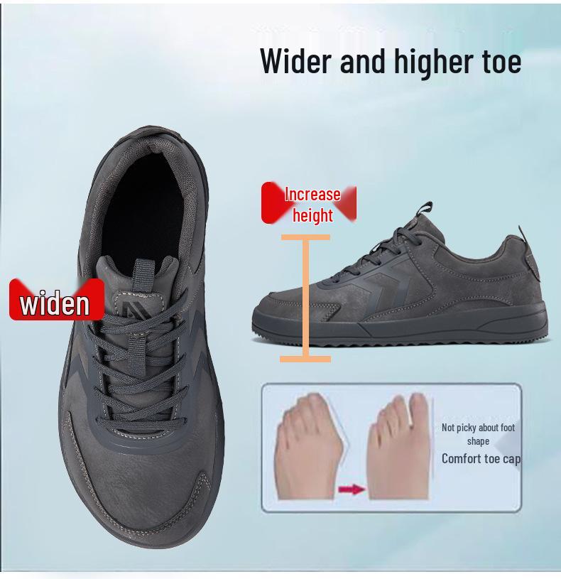 Cross 2024 Men's Wide Suede Barefoot Sports Shoes Size 47/48 - Black Casual with Labor Protection