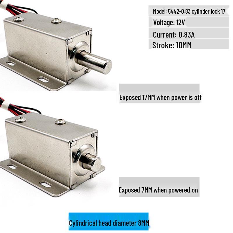 Elektromagnetický zámek 10MM 12V DC HD5442 s válcovou hlavou
